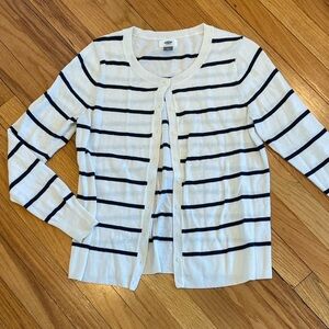 Classic Striped White and Navy Sweater